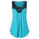 Rosegal Plus Size Women Tank Tops Tunic Lace Insert Tank Top Summer Casual Camis O Neck Sleeveless Long Shirt Women's Blouse