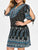 Split Sleeve Ethnic Printed Plus Size Dress Split Half Sleeves A-Line Paisley Print V-neck Bow Women Casual Dress 2019