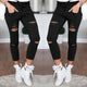 S-4XL New Cotton Casual Pants Pencil Pants Wild European and American Popular Women's Jeans Leggings Hole