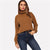 SHEIN Brown High Neck Solid Pullover Casual Long Sleeve Minimalist Sweatshirts Women Autumn Highstreet Plain Sweatshirt