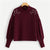 SHEIN Burgundy Mock Neck Pearl Embellished Drop Shoulder Sweatshirt Long Sleeve Pullover Women Autumn Minimalist Sweatshirts