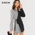 SHEIN Colorblock Tie Waist Surplice Wrap Blazer Elegant Workwear Knot Notched Longline Outerwear Women Autumn OL Work Coats