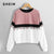 SHEIN Multicolor Cut and Sew Tassel Detail Colorblock Fringe Round Neck Sweatshirt Preppy Style Hooded Pullover Sweatshirt