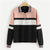 SHEIN Multicolor Elegant Preppy O-Ring Zip Half Placket Cut And Sew Colorblock Sweatshirt 2018 Autumn Casual Women Sweatshirts