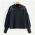 SHEIN Navy Elegant Preppy Mock Neck Pearl Embellished Drop Shoulder Solid Sweatshirt 2018 Autumn Casual Campus Women Sweatshirts