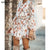 SINRGAN Women Floral Sashes Shirt Dress Beach Ladies Loose Short Korean Dress Autumn 2019 Waist Steetwear