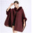SWONCO Woolen Coat Cape Women 2019 Fur Cape Coat Hooded Warm Faux Rabbit Fur Poncho And Capes For Women Winter Cloak Long Poncho