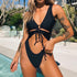 Sexy Black String Bandage swimwear women One Piece Swimsuit 2019 Backless Bathing Swimming Suit Badpak Monokini Badeanzug Damen