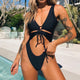 Sexy Black String Bandage swimwear women One Piece Swimsuit 2019 Backless Bathing Swimming Suit Badpak Monokini Badeanzug Damen