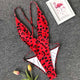Sexy Deep V Neck One Piece Swimsuit 2019 Leopard Print Swimwear Women Bather Backless Bathing Suit Swim Wear Push Up Monokini
