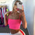 Sexy Fluorescent Green Pink Spaghtetti Strap Crop Tops Summer Harajuku Solid Slash Neck Camis Women Neon Streetwear Mujer