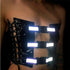 Sexy Hollow Out Lace Up PU Leather Crop Top Women Fashion Buckle Reflective Strap Bandage Tank Top Rave Festival Party Clubwear