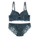 Sexy Lace Bra Set Embroidery Padded Push Up Bra Sets +Bow Lace Brief Women Bra Lingerie Set