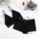 Sexy Lace Bra Set For Women Push Up Bra Padded Deep V Gather Bra See-through Brief Bra Set Lingerie Intimate Female