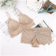 Sexy Lace Bra Set For Women Push Up Bra Padded Deep V Gather Bra See-through Brief Bra Set Lingerie Intimate Female