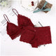 Sexy Lace Bra Set For Women Push Up Bra Padded Deep V Gather Bra See-through Brief Bra Set Lingerie Intimate Female