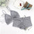 Sexy Lace Bra Set For Women Push Up Bra Padded Deep V Gather Bra See-through Brief Bra Set Lingerie Intimate Female