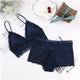 Sexy Lace Bra Set For Women Push Up Bra Padded Deep V Gather Bra See-through Brief Bra Set Lingerie Intimate Female