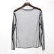Sexy Lace Mesh Perspective Tops Women Casual High Collar Hollow Out Wild Bottom Tees Ladies Fashion Elegant Tees Spring Summer