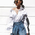 Sexy Lace Up Ruffles Sleeve Loose Shirts Women Casual Solid V-neck Tops Autumn Streetwear Female Fashion Simple Wild Blouses New