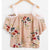 Sexy Off Shoulder Print Tops Women Vintage Short Sleeve Lace Patchwork Loose Tees Summer Ladies Fashion Elegant Wild T-shirts