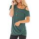 Sexy Off Shoulder Summer Tops Women Casual Solid Short Sleeve Skew Collar Tees Plus Size Ladies Fashion Simple Wild T-shirts New