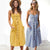 Sexy Party Boho Sundress Women Summer Dress 2019 Casual Backless Midi Dress Button Polka Dot Striped Floral Beach Dress Female