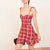 Sexy Plaid Ruffles Strap Mini Dresses Women Casual Off Shoulder A-line Summer Dress Fashion Elegant Dress For Ladies Vestidos