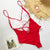 Sexy Red Swimwear Women One Piece Swimsuit String Bandage Bikini 2019 Yellow Padded Swimming Bathing Suit 9 Color Cute Badpak