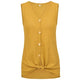 Sexy V-neck Button Tank Tops Women Casual Solid Sleeveless Loose Summer Tees Ladies Fashion Simple Wild T-shirts High Quality