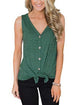 Sexy V-neck Button Vest Tops Women Casual Solid Loose Cotton Sleeveless Vest Tops Summer Ladies Fashion Soft T-shirts Plus Size