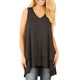 Sexy V-neck Ruffles Sleeveless T-shirts Women Casual Solid Irregular Hem Long Vest Tops Summer Female Vogue Simple Wild Tees New
