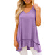Sexy V-neck Ruffles Sleeveless T-shirts Women Casual Solid Irregular Hem Long Vest Tops Summer Female Vogue Simple Wild Tees New