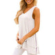 Sexy V-neck Ruffles Sleeveless T-shirts Women Casual Solid Irregular Hem Long Vest Tops Summer Female Vogue Simple Wild Tees New