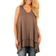 Sexy V-neck Ruffles Sleeveless T-shirts Women Casual Solid Irregular Hem Long Vest Tops Summer Female Vogue Simple Wild Tees New