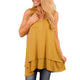 Sexy V-neck Ruffles Sleeveless T-shirts Women Casual Solid Irregular Hem Long Vest Tops Summer Female Vogue Simple Wild Tees New