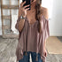 Sexy V-neck Sling Loose Chiffon T-shirt Women Fashion Batwing Sleeve Off Shoulder Irregular Tees Ladies Elegant Simple Tops New