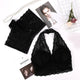 Sexy Wire Free Halter Lace Bra Set Push Up Lingerie Bralette Women 2 piece Underwear Set Solid Color Bras and Panties Set