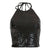 Sexy Women Halter Backless Crop Top Dazzling Laser Holographic Black Glitter Sequins Tank Tops Fashion Night Club Party Camisole