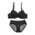 Sexy Women Lace Bra Set Cotton Embroidery Underwear Push Up Bra and Briefs Set