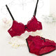 Sexy Women Lace Bra Set Cotton Embroidery Underwear Push Up Bra and Briefs Set