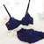 Sexy Women Lace Bra Set Cotton Embroidery Underwear Push Up Bra and Briefs Set