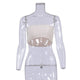 Shiny Glitter Silk Strapless Bodycon Tube Tops Women Stretchy Underwear Bras Cropped Bandeau Top Party Club Sexy Boob Crop Top