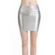 Shiny Metallic Color Mini Skirts Women Sexy Slim Skinny Bodycon Skirt 2019 Summer Streetwear Office Lady Skirts Party Clubwear