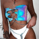 Shiny Reflective Tank Tops Women Criss Cross Link Chain Bandage Crop Top Sexy Backless Hollow Out Vest 2019 Summer Party Top