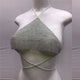 Shiny Rhinestones Triangle Tank Top Women Backless Halter Sleeveless Crop Tops 2019 Summer Top Party Club Top Rave Festival Tops