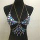 Shiny Sequins Link Chain 2 Piece Tank Tops Women Hollow Out Body Chain Crop Top 2019 Summer Beach Tops Rave Festival Outfits