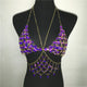 Shiny Sequins Link Chain 2 Piece Tank Tops Women Hollow Out Body Chain Crop Top 2019 Summer Beach Tops Rave Festival Outfits