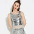 Shiny Sequins Tassels Fringes Tank Tops Women Sexy Sleeveless Crop Top 2019 Fashion Music Festival Top Stage Performance Tops