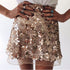 Shiny Sequins Transparent Fabric Mini Skirts Women Sexy Hollow Out Zipper Fly Skirt 2019 Summer Autum Skirt Fashion Streetwear